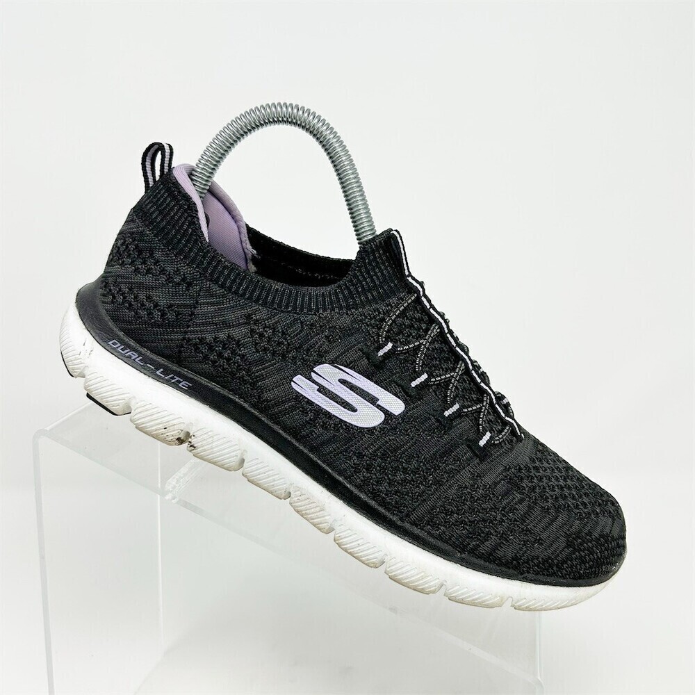 Skechers Virtue Show Runner Women's Slip-On Sneakers Black Purple Size 7.5